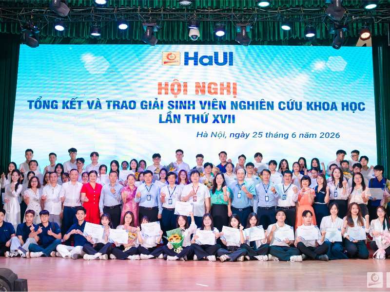 46 giải Nhất, 621 đề tài được nghiệm thu: Dấu ấn "mùa vàng" Nghiên cứu khoa học năm 2026 tại HaUI